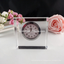 Pequeño reloj de escritorio de cristal transparente para regalos de negocios y decoración